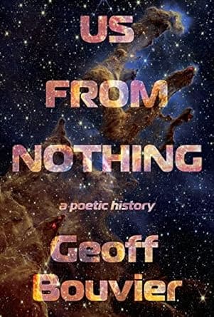 An image of space with large transparent orange letters forming the title and author name.